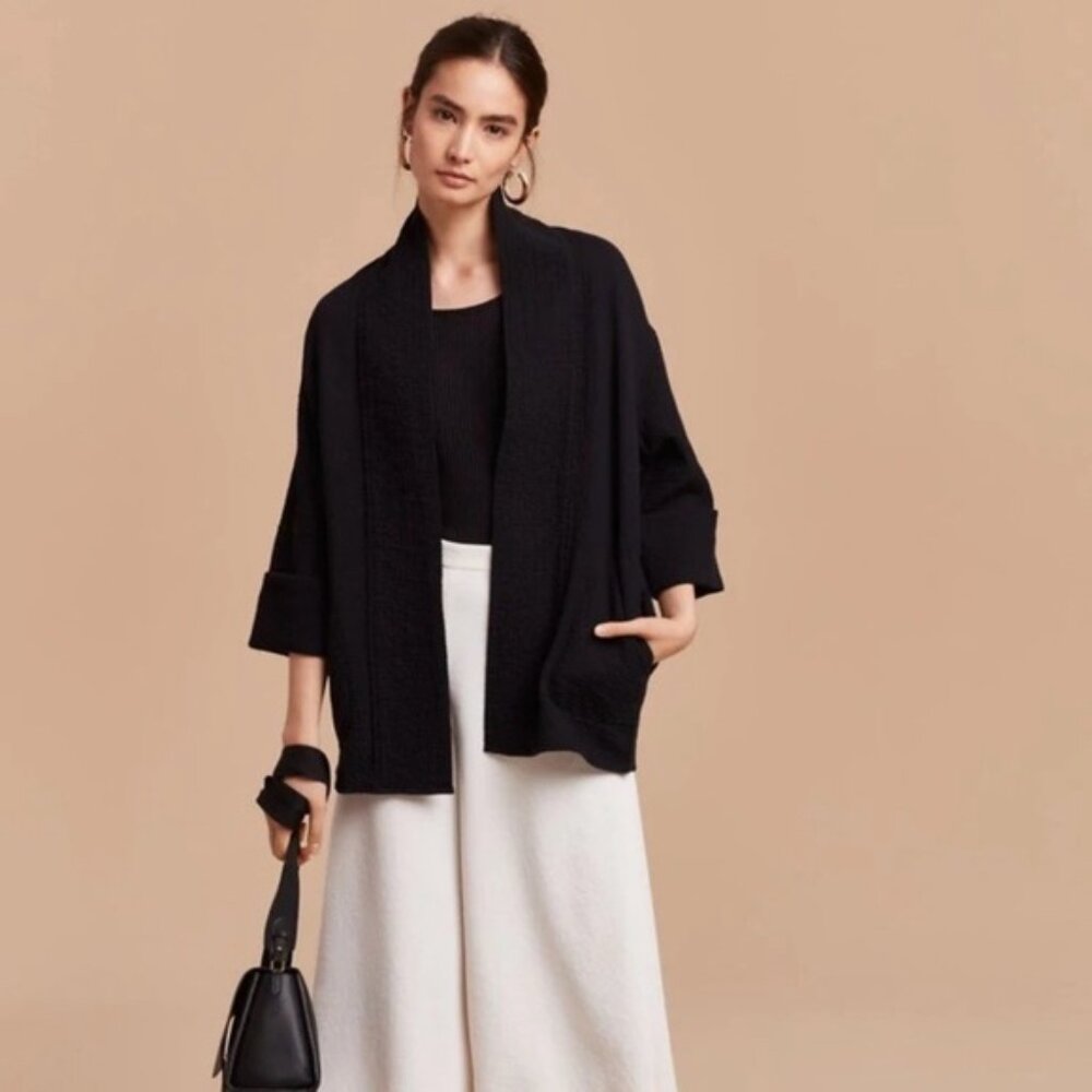 Aritzia Wilfred Lenglen Black Kimono Blazer Jacket size Large